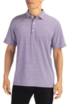 Cutter & Buck Double Stripe Performance Recycled Polyester Polo In College Purple/ White
