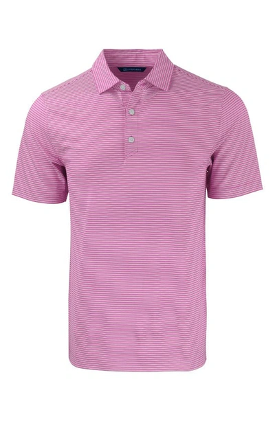 Cutter & Buck Double Stripe Performance Recycled Polyester Polo In Gelato/ White