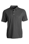 Cutter & Buck Symmetry Micropattern Performance Recycled Polyester Blend Polo In Black,white