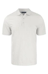 Cutter & Buck Pike Eco Symmetry Print Stretch Recycled Mens Polo In White
