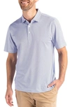Cutter & Buck Symmetry Micropattern Performance Recycled Polyester Blend Polo In White/ Tour Blue