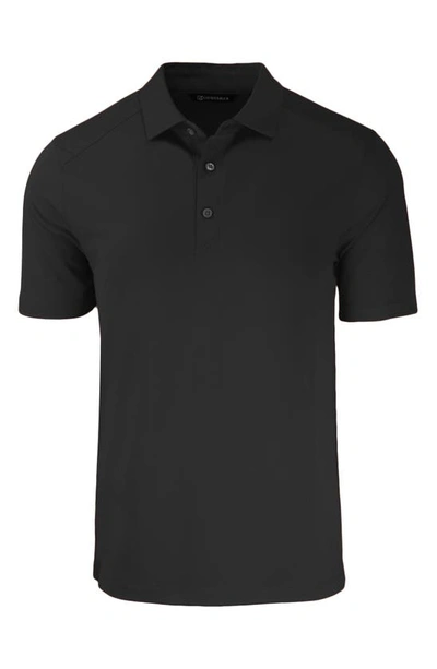 Cutter & Buck Solid Performance Recycled Polyester Polo In Black