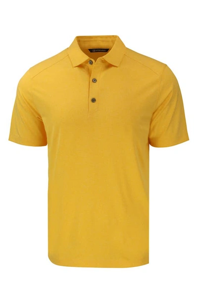 Cutter & Buck Solid Performance Recycled Polyester Polo In College Gold Heather