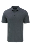 Cutter & Buck Solid Performance Recycled Polyester Polo In Dark Black Heather