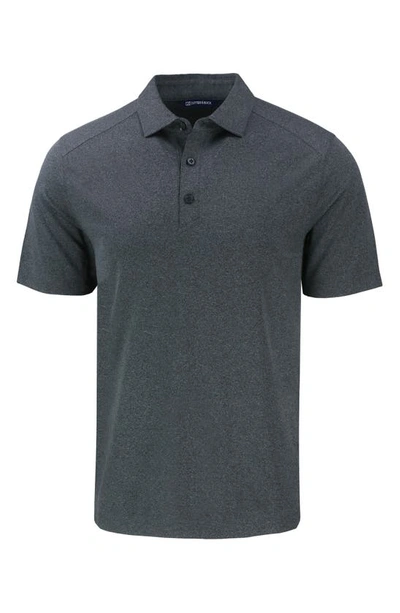 Cutter & Buck Solid Performance Recycled Polyester Polo In Dark Black Heather