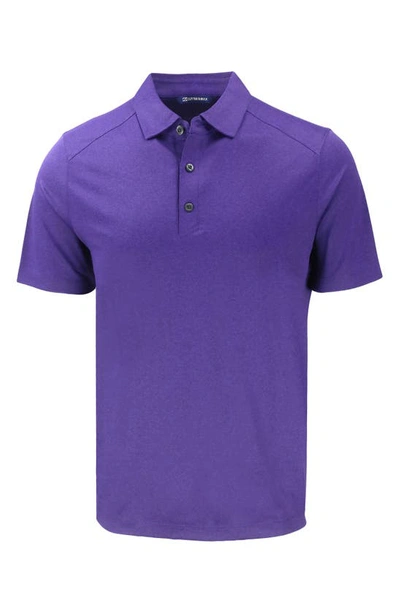 Cutter & Buck Solid Performance Recycled Polyester Polo In Dark College Purple Heather