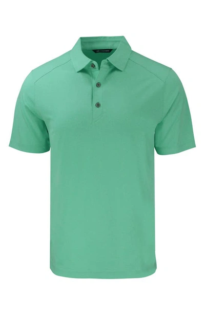 Cutter & Buck Solid Performance Recycled Polyester Polo In Fresh Mint Heather