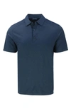 Cutter & Buck Solid Performance Recycled Polyester Polo In Dark Navy Blue Heather