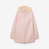 Burberry Vintage Check Hood Gabardine Coat In Cameo