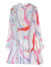 Pucci Junior Blue Iride Abstract-print Dress In Purple