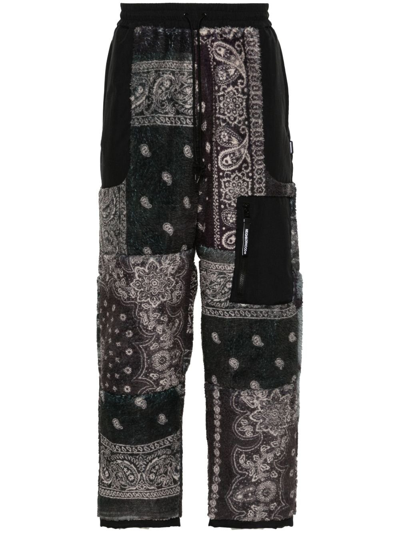 Neighborhood Black Bandana-print Fleece Track Pants