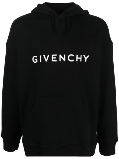 Givenchy Logo-print Drawstring Hoodie In Black