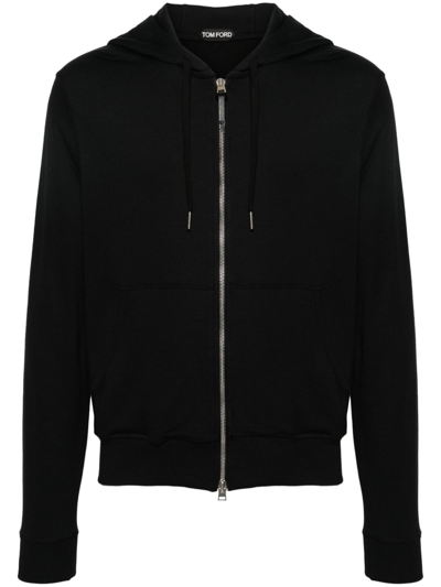 Tom Ford Logo-patch Hoodie In Black
