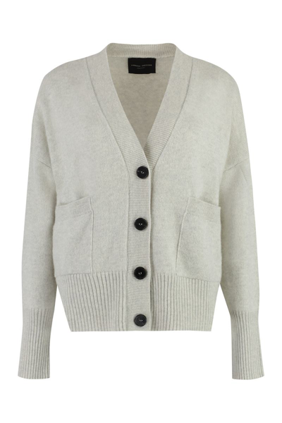 Roberto Collina Wool And Cashmere Cardigan In Grey