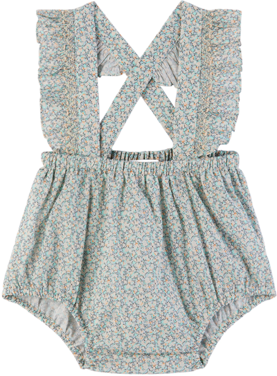 Bonpoint Babies' Floral-print Cotton Body In Blue