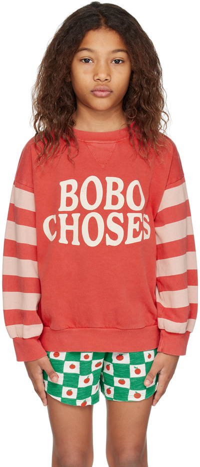 Bobo Choses Kids Red Striped Sweatshirt
