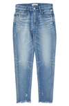 Moussy Vintage Diana High Waist Raw Hem Skinny Jeans In Light Blue