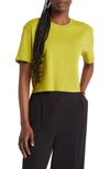 Open Edit Boxy Crop T-shirt In Olive Seed