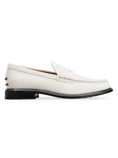 Tod's Leather Penny Loafers In White