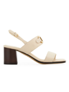 Ferragamo Women's Lou 55mm Leather Slingback Sandals In Mascarpone