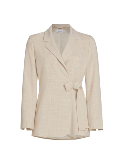 Marella Women's Alec Tie-waist Wrap Jacket In Beige