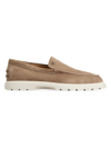 TOD'S MEN'S SUEDE ROUND-TOE LOAFERS