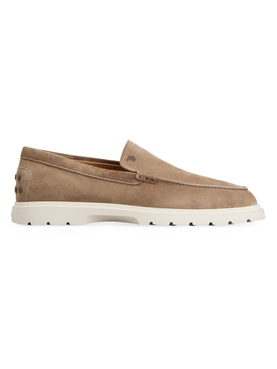 Tod's Almond-toe Suede Loafers In Brown
