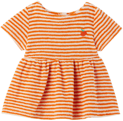 Bobo Choses Baby Orange Striped Dress