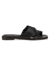 Ferragamo Women's Alrai Napa Flat Leather Sandals In Nero