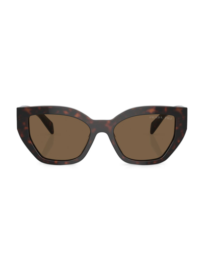 Prada Women's 55mm Cat-eye Sunglasses In Dark Brown