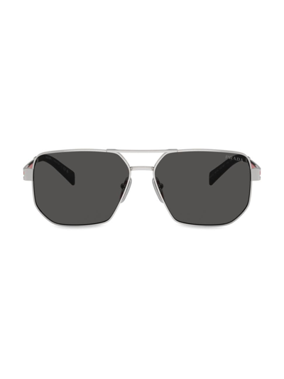 Prada Men's 0ps 51zs 59mm Aviator Sunglasses In Pattern