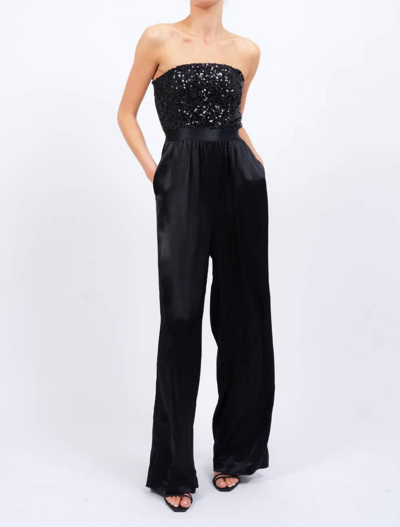 Central Park West Aurelie Sequin Jumpsuit In Black