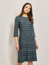 Misook Metallic Tweed Shift Sweater Dress In Multi
