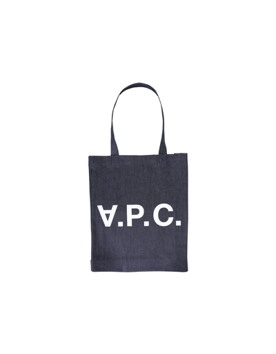 Apc A. P.c. Designer Handbags Tote Bag "laure" In Blue