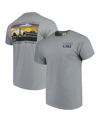 IMAGE ONE MEN'S GRAY LSU TIGERS COMFORT COLORS CAMPUS SCENERY T-SHIRT