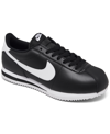 Nike Women's Classic Cortez Leather Casual Sneakers From Finish Line In Black,white