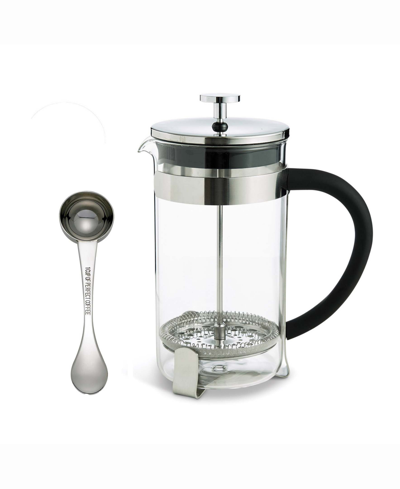 Fino 2-piece Coffee Maker And Coffee Scoop, Brews Up To 8 Servings, 34-ounce French Press And 1-tablespoo In Silver