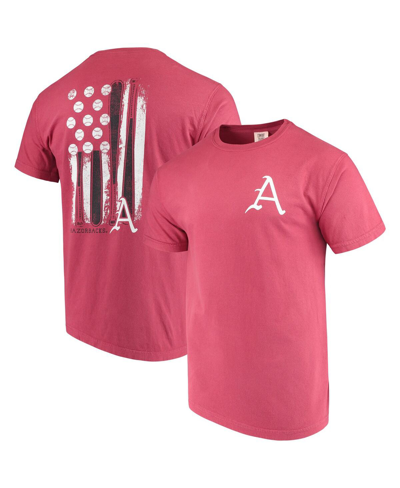 Image One Cardinal Arkansas Razorbacks Baseball Flag Comfort Colours T-shirt