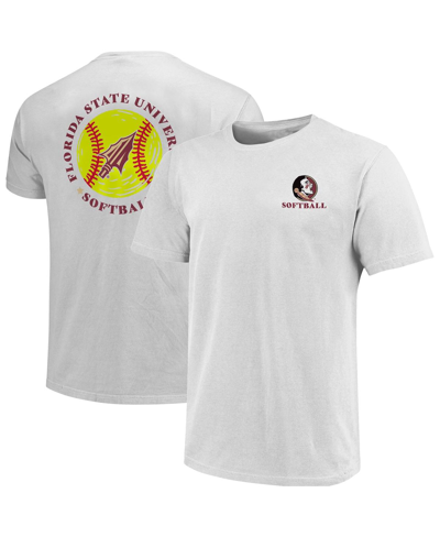 Image One Men's White Florida State Seminoles Softball Seal T-shirt
