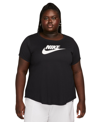 Nike Women's  Sportswear Essentials Logo T-shirt (plus Size) In Black,white