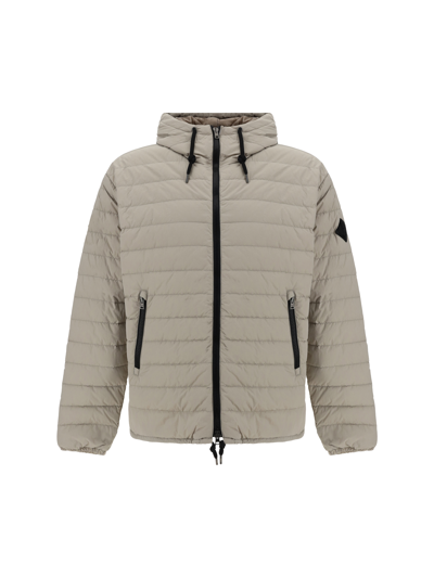 Herno Logo-appliqué Puffer Jacket In Beige