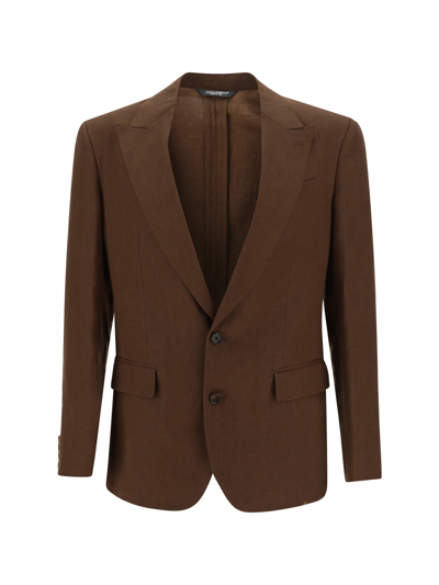 Dolce & Gabbana Blazer Jacket In Brown