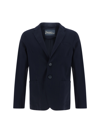Herno Single-breasted Blazer Jacket In Blu