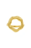Adornia Water Resistant Hammered Circle Ring In Gold