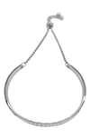 Adornia Water Resistant Curved Bar Slider Bracelet Silver In Silver