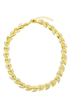 Adornia Crystal Leaf Necklace In Gold