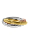 ADORNIA WATER RESISTANT TRICOLOR LAYERED BRACELET