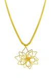 ADORNIA WATER RESISTANT FLOWER PENDANT NECKLACE