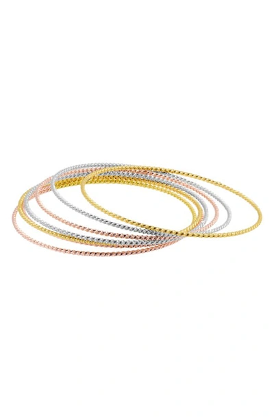 ADORNIA ADORNIA SET OF 7 BANGLE BRACELETS