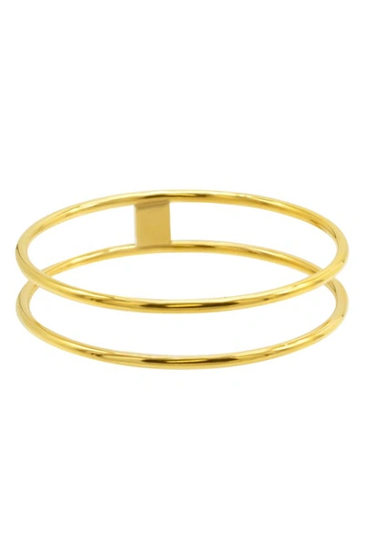 ADORNIA 14K YELLOW GOLD PLATED WATER-RESISTANT DOUBLE BAR BRACELET